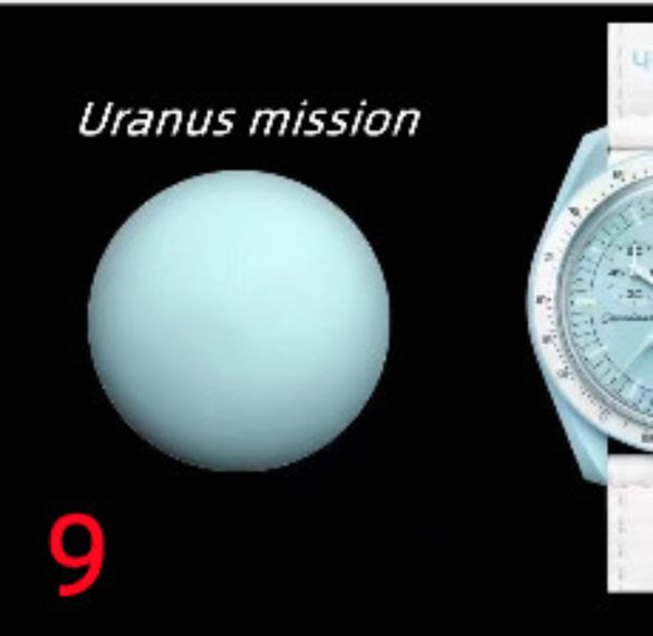

om17 bioceramic planet moon mens watches full function quarz chronograph watch mission to mercury 42mm nylon luxury watch limited edition ma, Slivery;brown