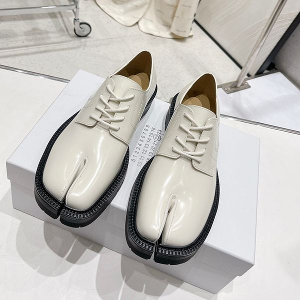 

women's leather shoes platform shoes pig hoof finger dress shoes fashion flats classic ballet shoes solid color casual shoes lace-up he, Black
