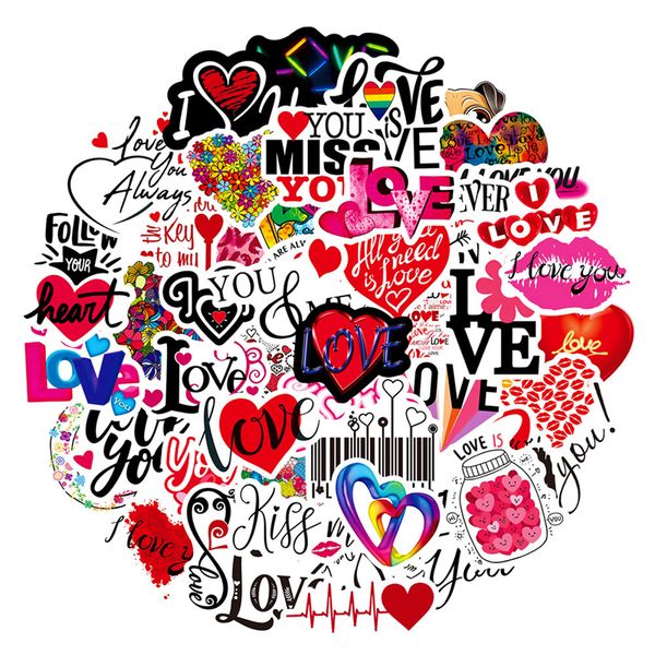 

50 pcs love stickers i love you graffiti stickers for diy luggage lapskateboard motorcycle bicycle stickers kl012-267