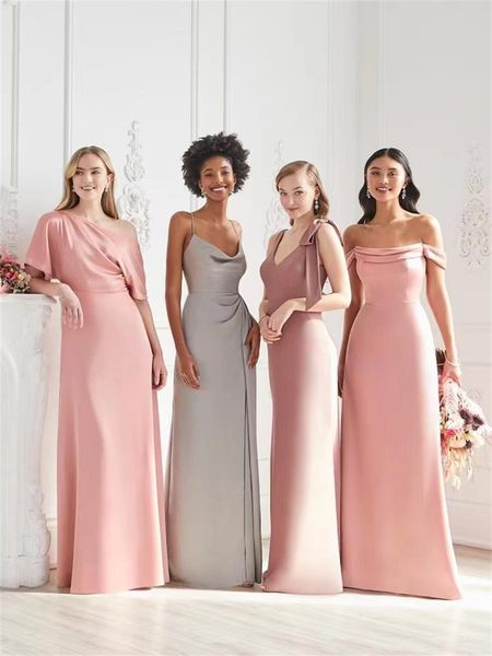 

new bridesmaid dress summer satin high grade slim light luxury gf70, White;pink