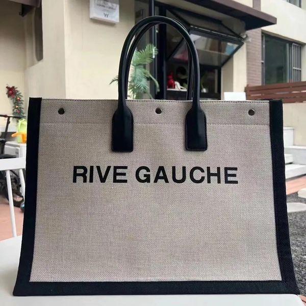 

luxury designer women handbags rive gauche tote shopping classic bag handbag totes fashion linen large beach bags travel crossbody