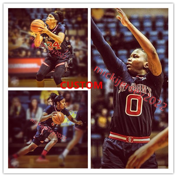 

james basketball st. john's red storm baseball jersey custom stitched 22 esahia nyiwe 23 david jones 24 rafael pinzon 55 drissa traore, Black