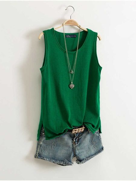 

women's tanks camis cotton and linen camisole women's 2022 summer new i-shaped sleeveless knitted bottoming shirt short outer wear, White