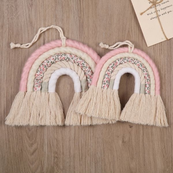 

wall decor ootdty 5 lines macrame rainbow hanging ornament diy rope handmade woven wall decor baby girls room decor home nursery decor 23013