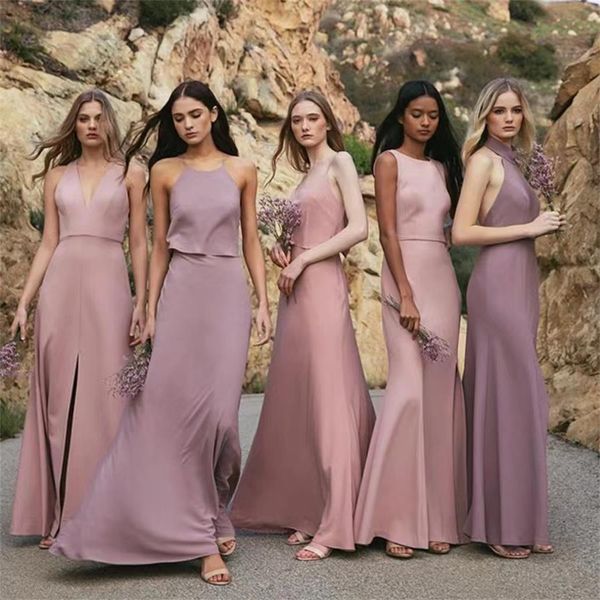 

bridesmaids' formal dresses four different styles new simple and generous long style a0111, White;pink