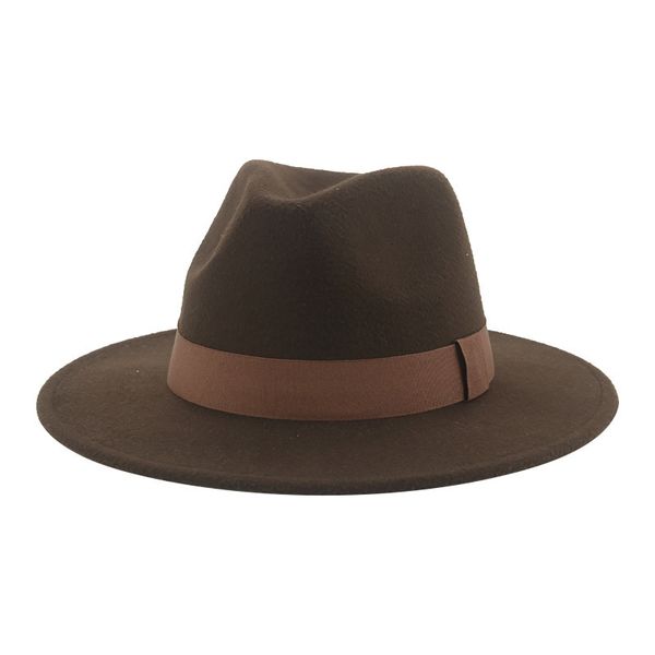 

wide brim hats bucket women's hat men fedora belt ribbon band solid classic formal dress wedding for sombreros de mujer 230131, Blue;gray