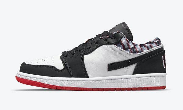 

girls boys school designer basketball sneakers 1 low quai 54 black white red grey 2023 brand name sportswear