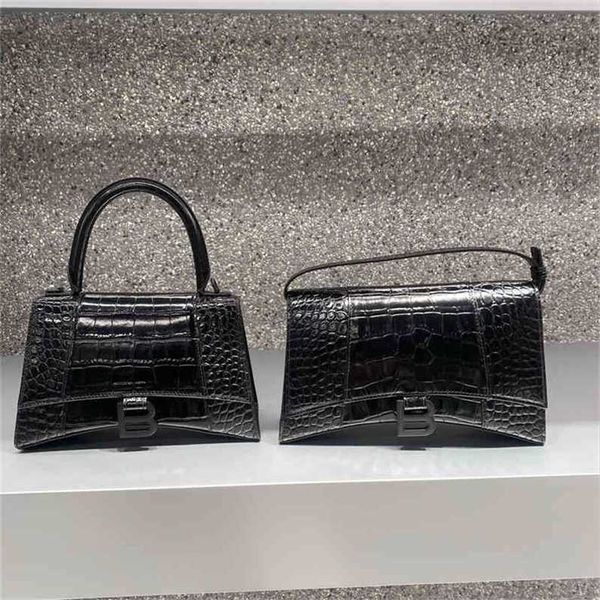 

balenciga designer handbags sling back crocodile embossed armpit one shoulder portable hourglass female leather luxury bag