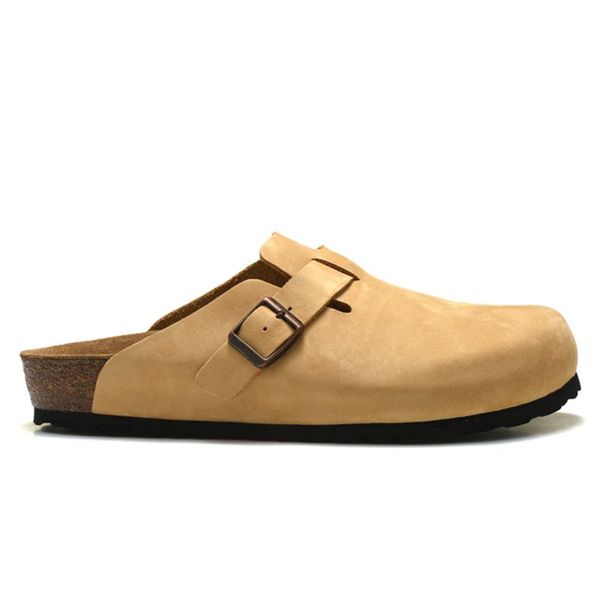 

2023 birks boston clog designer sandals men women arizona gizeh summer flat slippers suede leather sliders outdoor indoor buckle st, Black