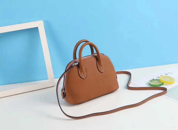 

original edition handbags designer her bags fashion luxury brand 18cm layer cowhide litchi pattern mini bowling handheld leather women bag c