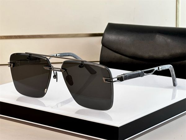 

designer sunglasses for men fashion brand style mens vintage metal square shape style anti-ultraviolet retro plate metal frameless glasses r, White;black