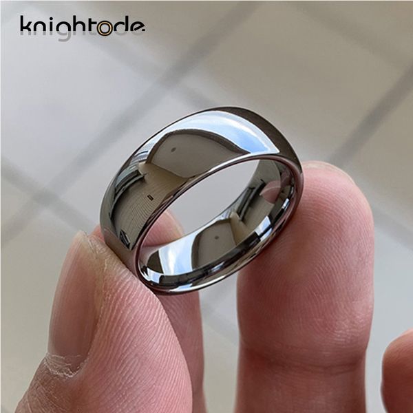 

solitaire ring tungsten carbide wedding engagement for men women domed band polished shiny comfort fit 8642mm 230131, Golden;silver