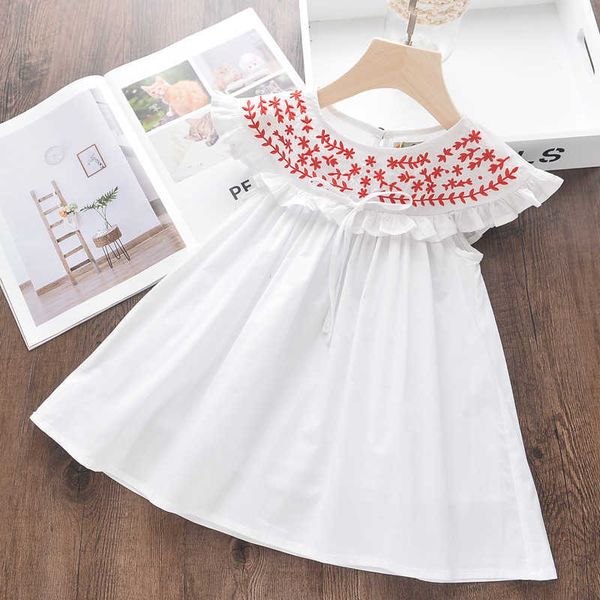 

girl's es 2020 new summer girls' embroidered cotton vest doll collar party princess dress children's kids girls clothing 0131, Red;yellow