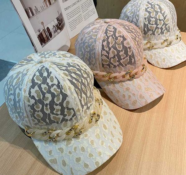 

ball caps 202207-2509093 dropshipping summer fashion acrylic chain lace flower gorgeous lady sport baseball hat women leisure visors cap g23, Blue;gray