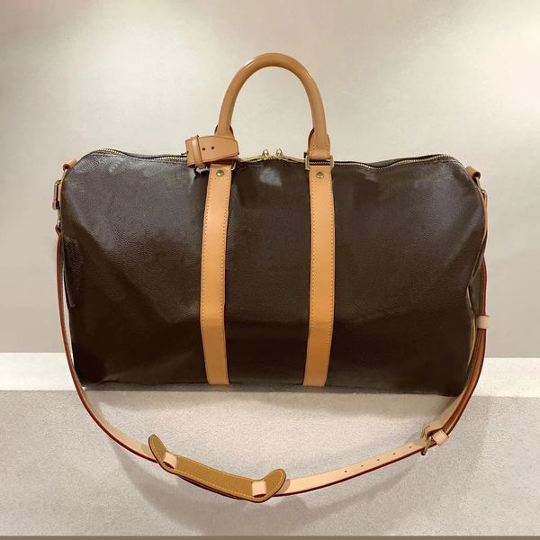 

luxury genuine leather travel duffle duffel bags totes luxurys designer printed pattern fashion crossbody shoulder handbag men hobo bag wome
