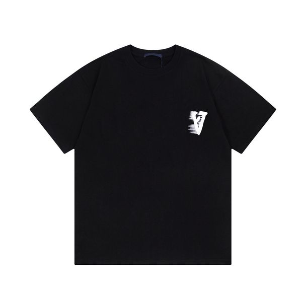 

new short-sleeved t-shirt hand-painted graffiti letter-printed short-sleeved logo is an exquisite upgrade of the vintage original fabric, White;black