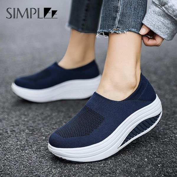 

dress shoes platform sneakers for women mesh lightweight female flat tennis woman thick bottom slip-on loafers mom walking 230201, Black
