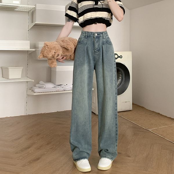 

women's jeans ilares baggy woman wide pants cowboy for women clothing y2k high waisted clothes 230201, Blue