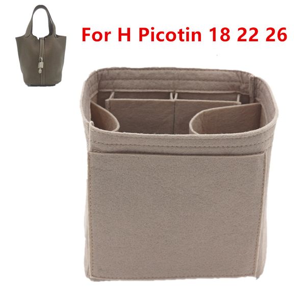 

cosmetic bags cases fits for h picotin 18 insert bags organizer makeup bucket luxury handbag portable cosmetic base shaper for women handbag