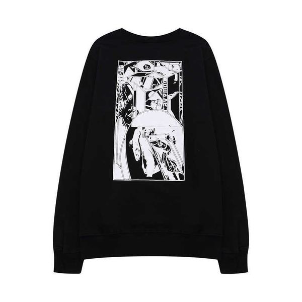 

2023 autumn and winter black pullover sweater with round neck and long sleeve for men and women