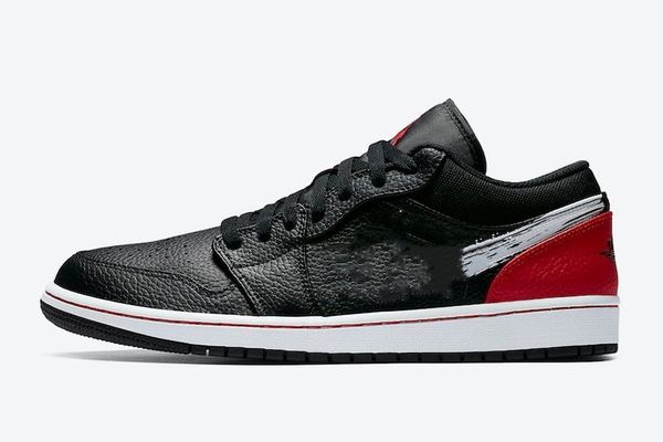 

classic designer 1s basketball sneakers with modern flair 1 low brushstroke swooshes black 2023 latest lifestyle casual shoes