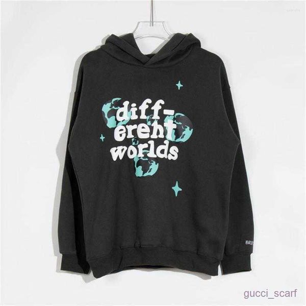 

men's hoodies broken planet american casual foam hoodie sweater ins niche tide brand high street loose jacket fashion harajuku men, Black