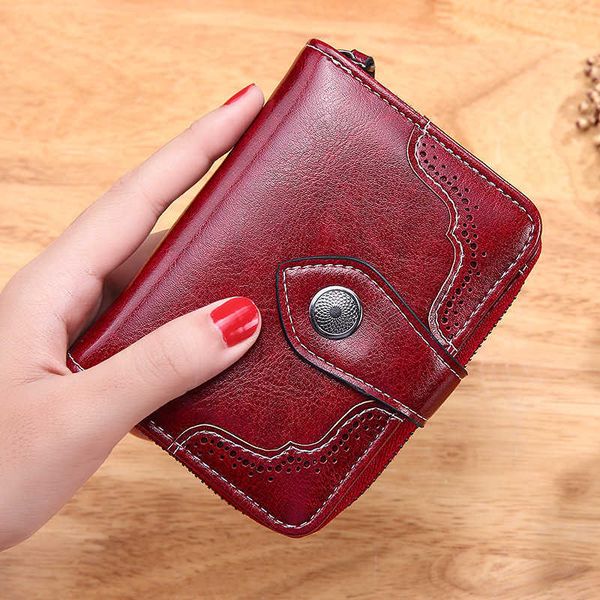 

wallets brand women's carteira feminina hasp zipper purse card holders women portafoglio donna y2301, Red;black