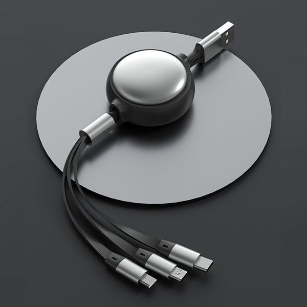 

multi usb charger cables retractable universal 3 in 1 multi 1.2m fast charging charger type c micro usb cable for android smart mobile phone