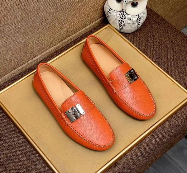 

2023 classic flat dress shoes cowhide metal buckle lady leather casual shoe men loafers large size: eu39-45, Black
