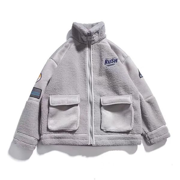 

women's jackets winter simple american lamb wool loose streetwear thickened warm coat couples padded clothes 230201, Black;brown
