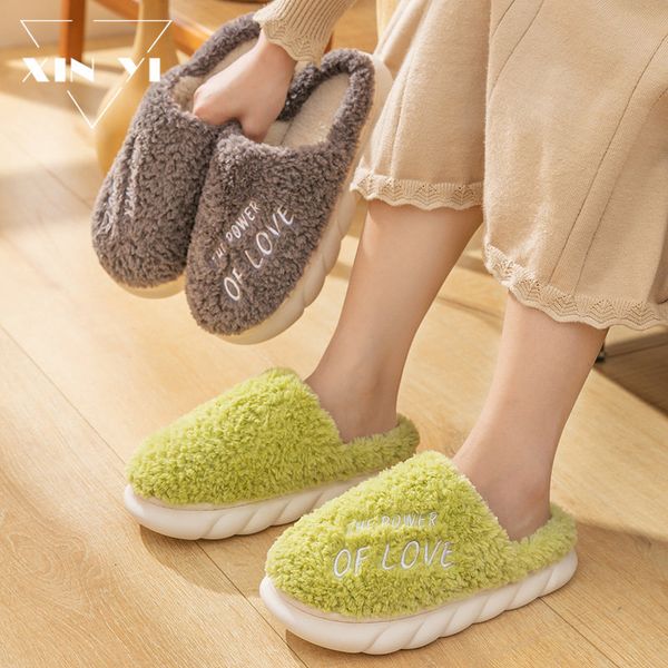 

slippers winter cute warm soft sole women's indoor floor flat furry men's home plush bedroom light cotton shoes 230201, Black