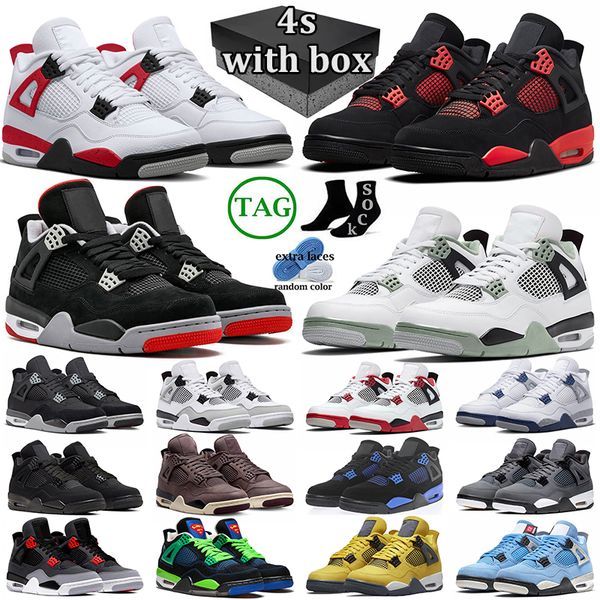 

4 jumpman basketball shoes j4 4s off military black cat men seafoam sneakers violet ore pure money midnight navy white oreo canvas red thund