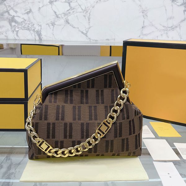 

22/32cm clutch chain bag crossbody designer women luxury shoulder handbags canvas genuine leather hardware clip purse first dinner s 35 colo, Black;red