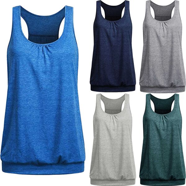 

women's tanks camis sport tunic women summer sleeveless tank female vest solid color o neck camisole women casual shirt y2302, White