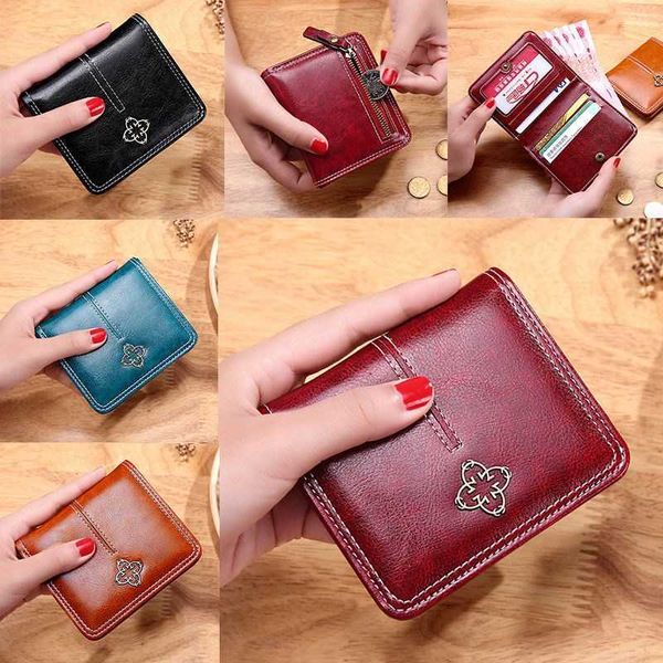 

wallets mini women luxury leather coin bag hasp short small woman 2022 clutch bag carteira feminina y2301, Red;black
