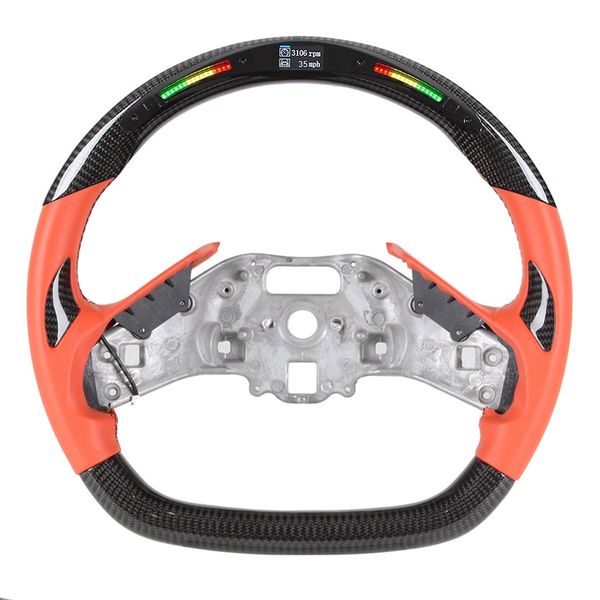 

carbon fiber led steering wheel compatible for corvette c8 driving wheel