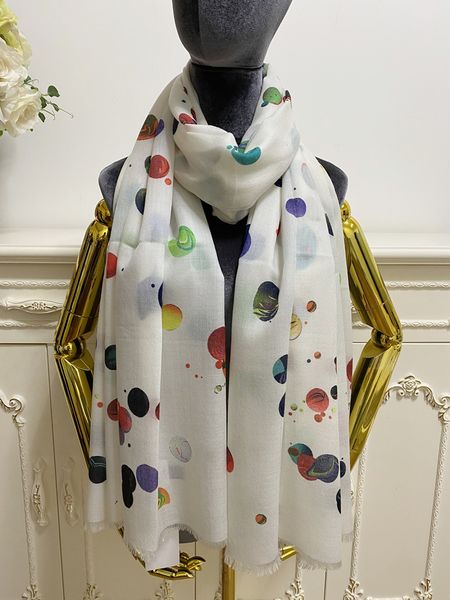 

women's long scarves shawl 100% cashmere material white print letter polka dot pattern big size 200cm- 100cm, Blue;gray