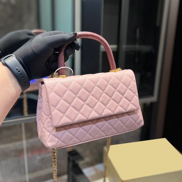

luxury designer classic mini co handle bags totes caviar leather calfskin multi pochette handbags 6 colors suitcase outdoor sacoche purse 20