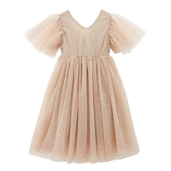 

girl's es mother and daughter kids summer gauze children tutu girls five stars party baby princess dress cute #5910 0131, Red;yellow