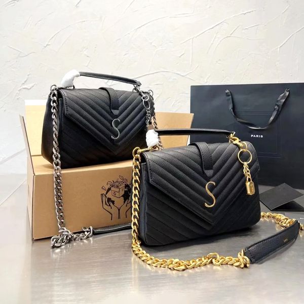 

fashion luxury designer totes shoulder bags crossbody bag metal buckle chain clutch gift genuine leather womens handbag wallet classic woc m