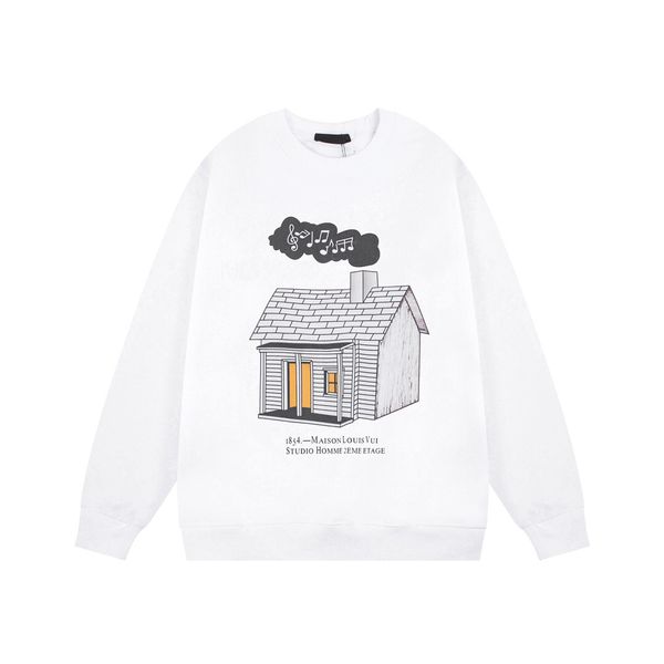 

new men's and women's long-sleeved t-shirt, round neck, printed house embroidery letters, pure cotton, customized fabric, fashion, White;black