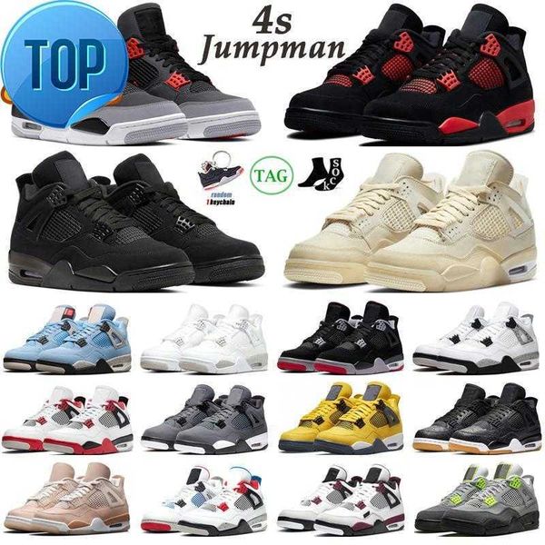 

jordam 4 4s jumpman basketball shoes men women jorden 4 red thunder infrared black cat bred university blue sail neon mushroom mens trainers