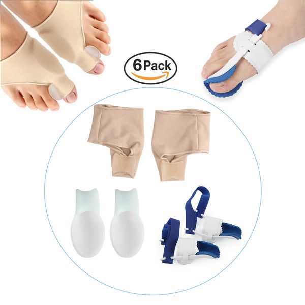 

shoe parts accessories hallux valgus corrector set toe cover separator correction pad 6piece 230202, White;pink