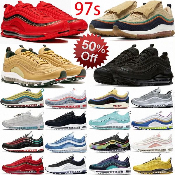 

97 sneakers 97s shoes running shoes men women triple black white gold sliver bullet sean wotherspoon satan jesus bred mens 97 trainers 97 ma