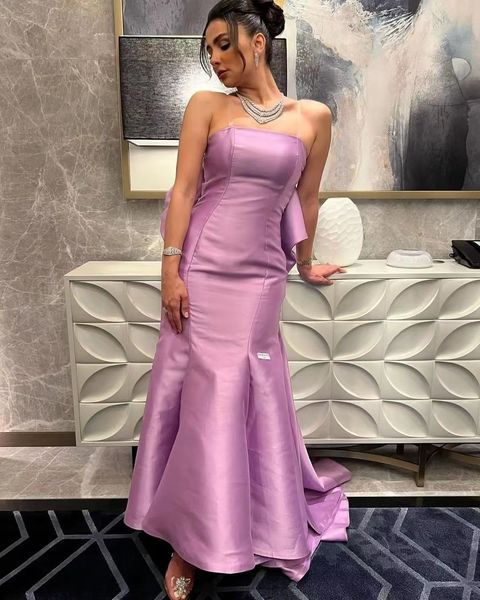 

saudi arabia women wear mermaid prom dresses strapless back evening party formal gowns with bow vestidos de novia, Black