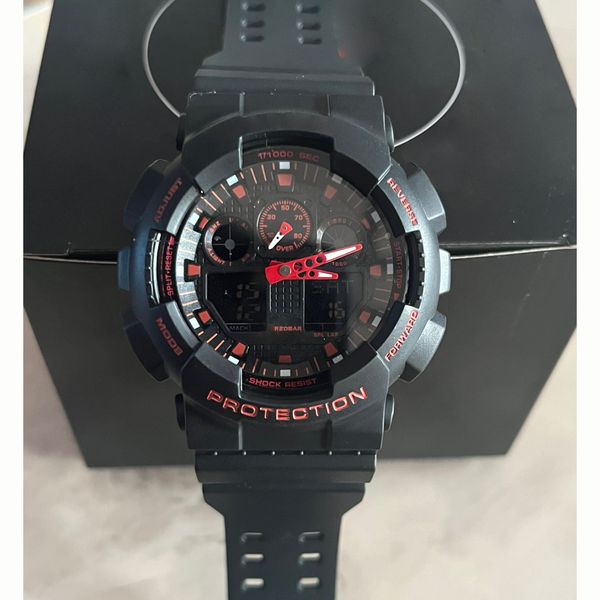 

sport leisure brand men's watch quartz led man digital double display women's watch full function with box a100, Slivery;brown