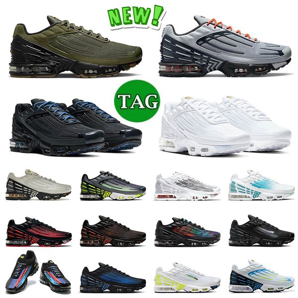 

2023 tn plus tn3 running shoes tns sports olive triple white black blue bone neon spray painted halloween unity radiant red royal mens women, White;red