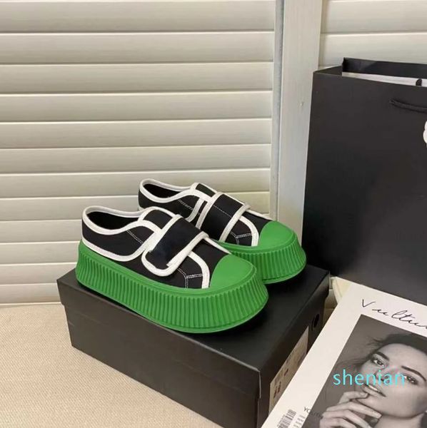 

cake brand casual thick soled canvas shoes 2023 autumn new high casual assorted color cookie shoes size 35-41 s8v9, Black