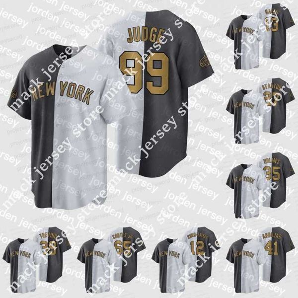 

new college baseball wears 2022 all-star game split jersey giancarlo stanton nestor cortes jr. aaron judge matt carpenter josh donaldson aar, Black