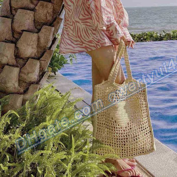 

qwertyui45 shoulder bags fashion brand handbag designer brand letter straw tote bag woven shoulder bag for women summer beach luxury bag 020